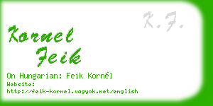 kornel feik business card